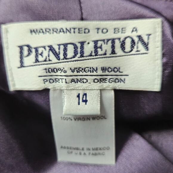 Pendleton Wool Blazer Purple Size 14 - Picture 4 of 6